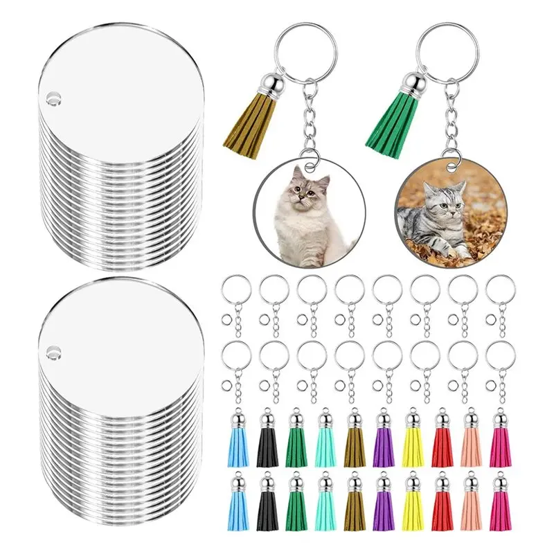 

B-Est Clear Acrylic Keychain Blanks 320Pcs For Vinyl With 80 Pcs Acrylic Blanks 80 Pcs Tassels