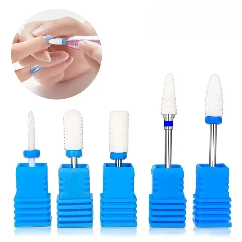 5Pcs Ceramic Nail Drill Bits, Electric Manicure Pedicure Tools