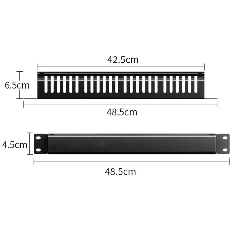 LXYB18B Finger Duct Wire Organizer 1U Network Cable Management Horizontal Vertical Mount 19 Inch Server Rack 24 Slot 48 Port - view 6