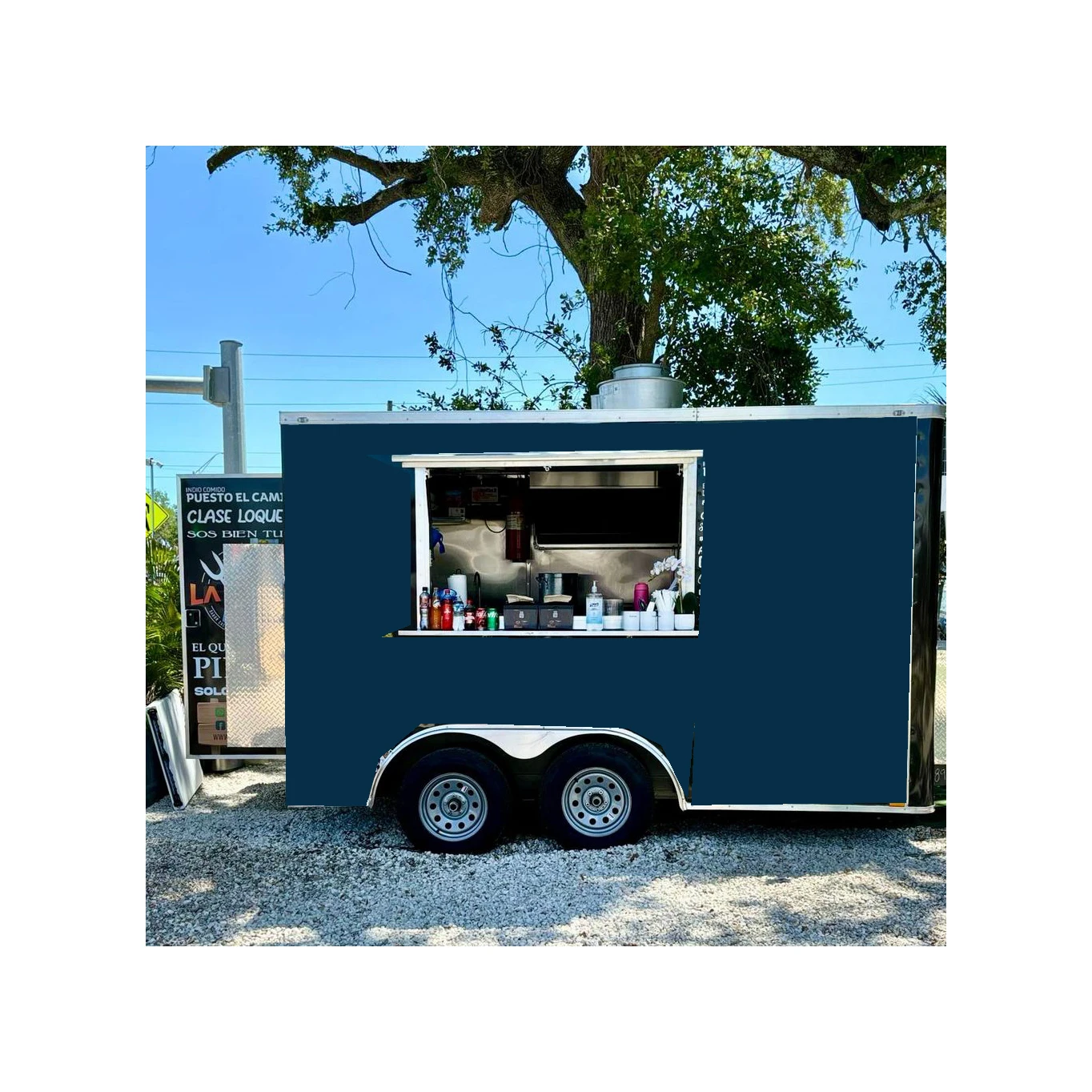 Custom Ice Cream Dessert Food Truck Ice Cream Waffle Crepe Trailer Mobile Snack Catering Food Trailer with Kitchen Equipment