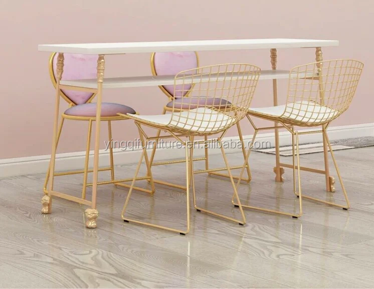 

Modern Golden Manicure Station Table