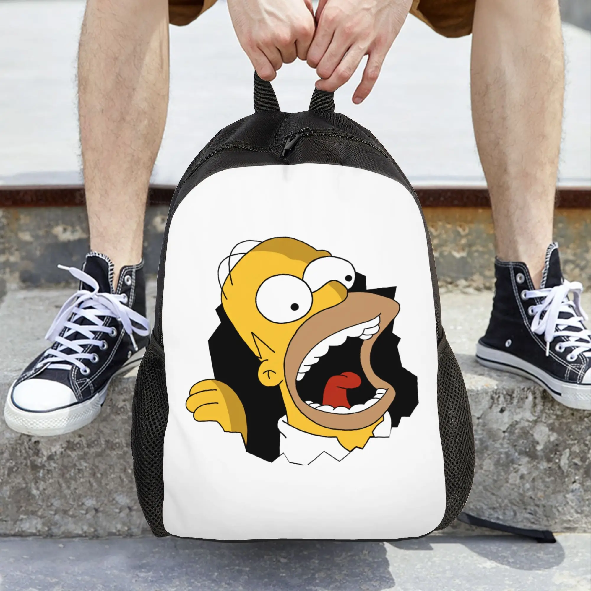

Женский рюкзак с рисунком S-Simpsons, классическая школьная сумка Mochila, рюкзак для ноутбука, дорожный рюкзак для мальчиков и девочек