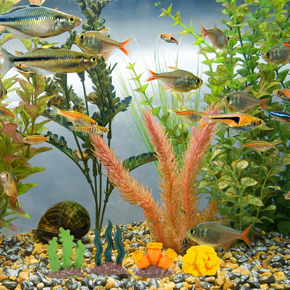 

8pcs Resin Reef Aquarium Decor Fish Tank Decorations Fake Coral For Freshwater Aquarium Turtle Tank Accessories Simulation Coral