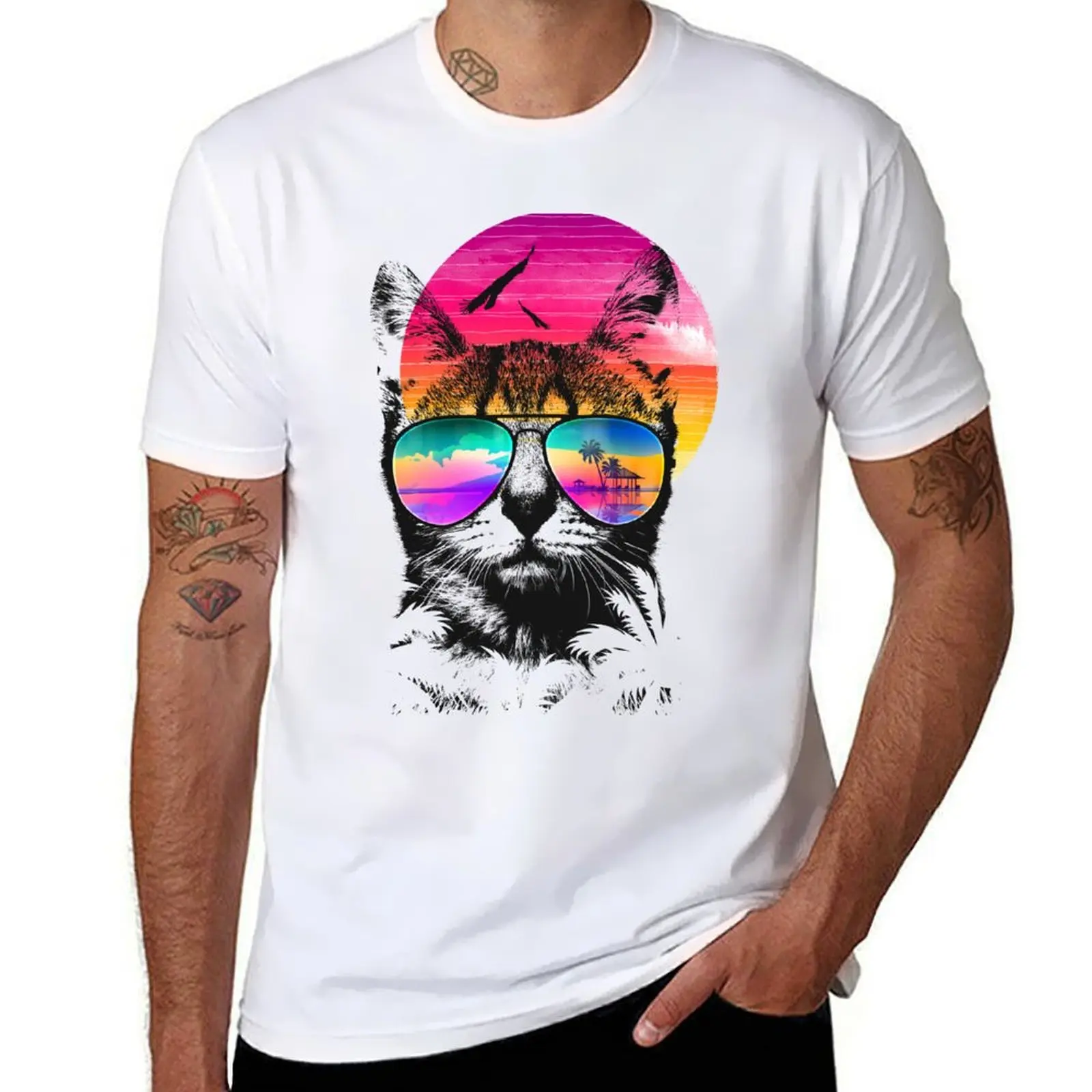 

Summer Cat T-Shirt oversized summer tops sports fans Anime t-shirt t shirts for men pack