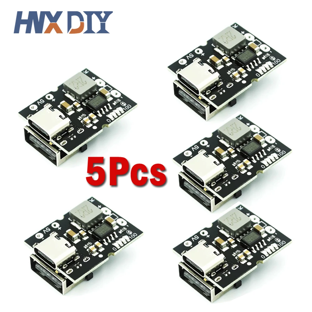 10pcs Type-C USB 5V 2A Boost Converter Step-Up Power Module Lithium Battery Charger Protection Board LED Display For DIY Charger