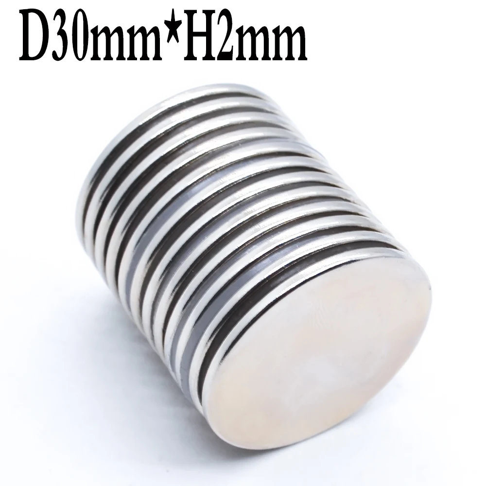 Magnet 30x1.5 30x2 30x3 30x4 30x5 ..30x30mm N35 Neodymium Magnets NdFeB Round Strong Permanent Rare Earth Magnets Disc for Craft