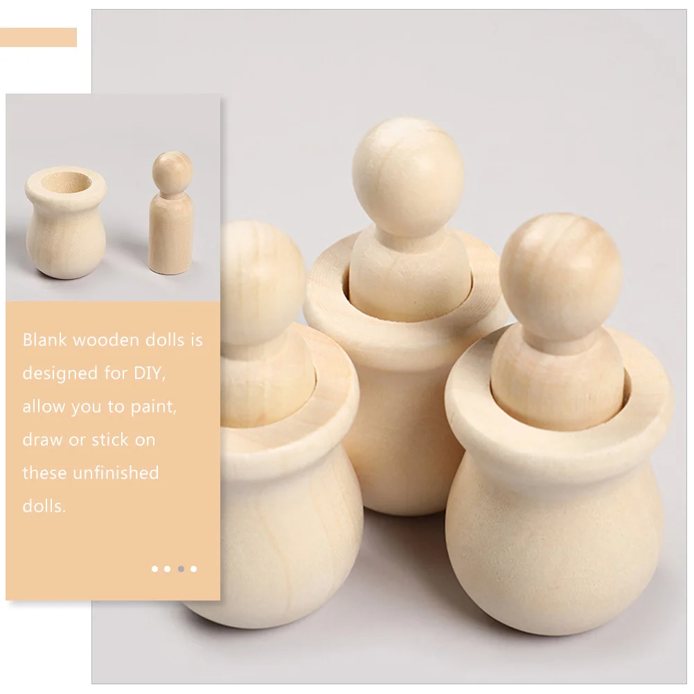 20 pezzi di pioli in legno non finiti per persone, graffiti fai da te, forniture artigianali vuote per progetti artistici per bambini, legno non finito