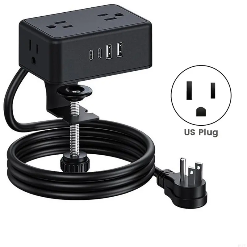 [NEW A09R!】 Adjustable Clamp 4 AC Outlets 2 USB A 2 USB C Port 20W Fast Charging For Power Strips For Electronic Product