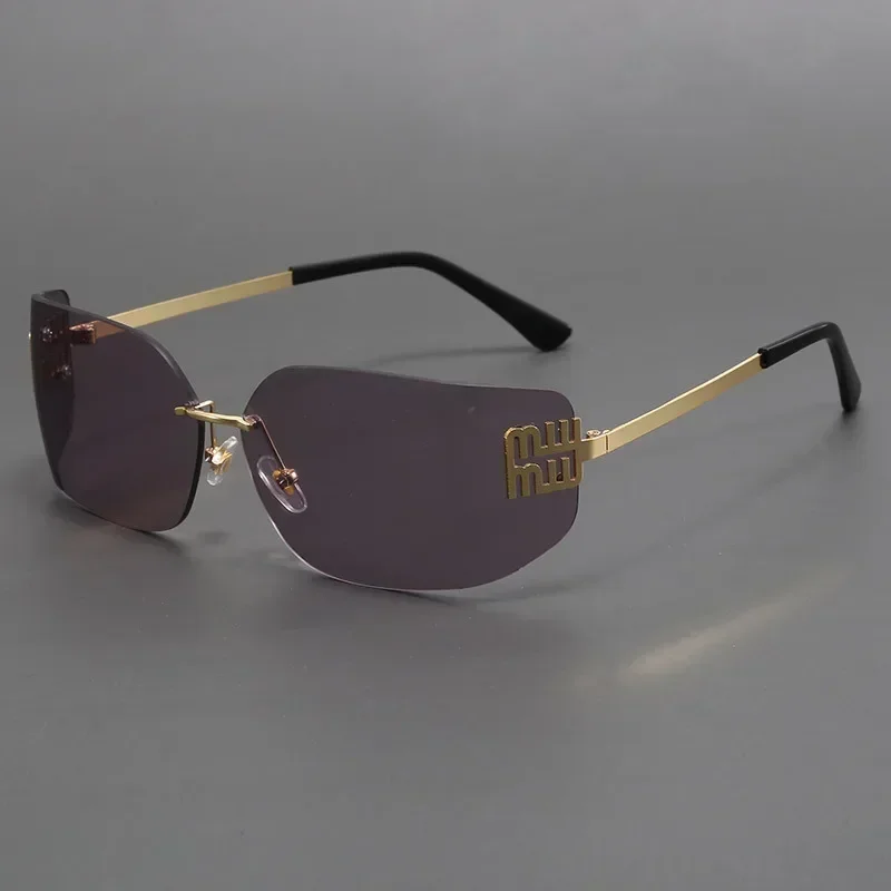 

2025 New Rimless Sunglasses Women Cool Outdoor Shades Designer Sun Glasses Eyewear Trendy Brand UV400 Protection Party Gafas