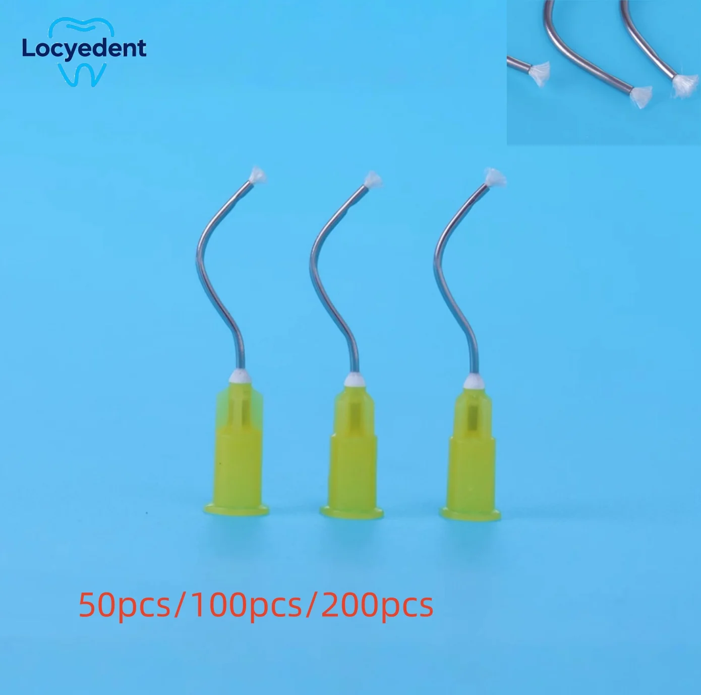 Dental Implant & Surgical Disposable Metal Infusor Tip Brush Padded Tooth Cleaning Oral Care Tool