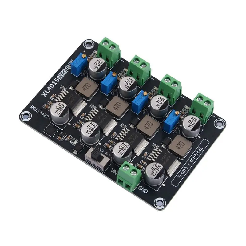 IALJ-2X XL4015 4-Channel Adjustable Step-Down Power Supply Module DC-DC Converter DC5-32V To DC0.8-30V 5A Max