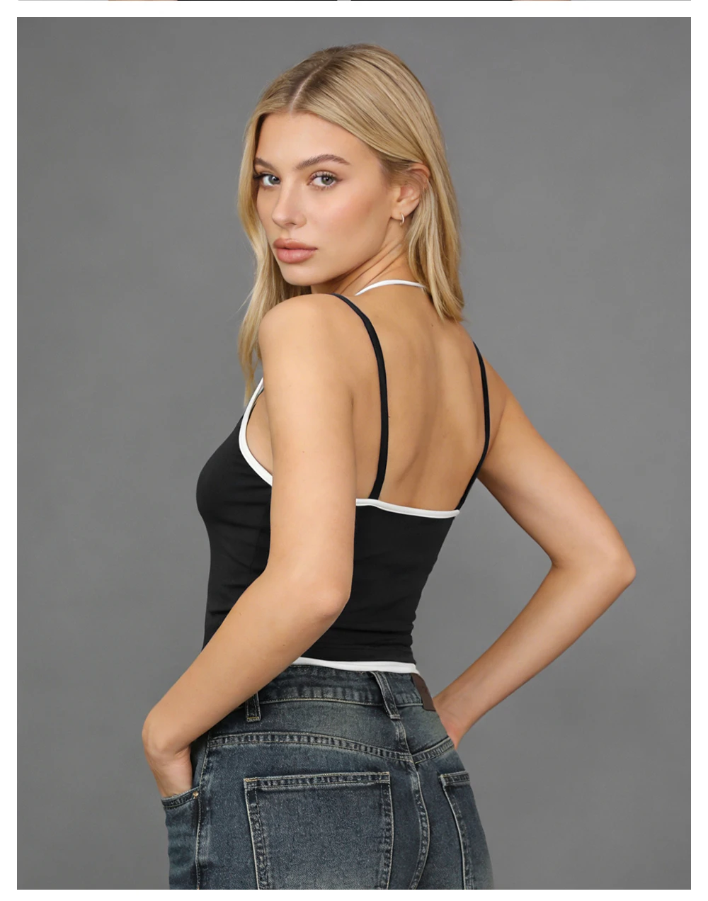 Personalisiertes Damen-Tanktop mit „I Love“-Text, sexy, modisch, lässig, Streetwear, Y2K, schlicht, Sommer, Sport, weiches Top, Bestie – Detail 5