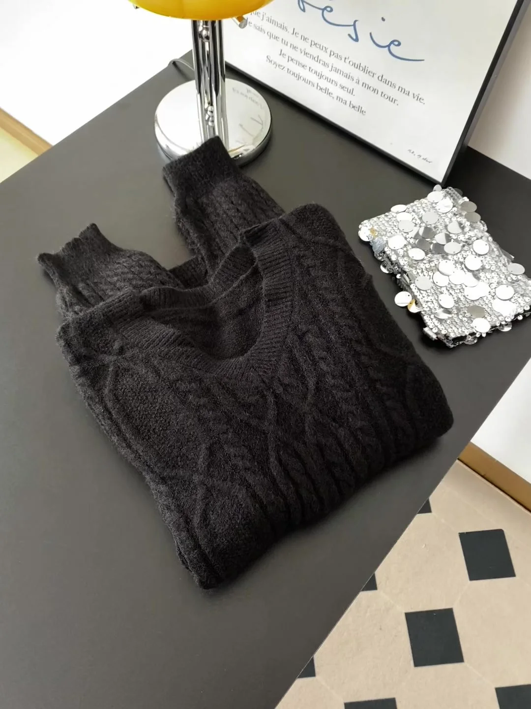 

Bla Knitted Long Sve Twist Sweater Women's Autumn Winter Gentle Inner Wear Base Layer Hole Punch Top Lazy Sle