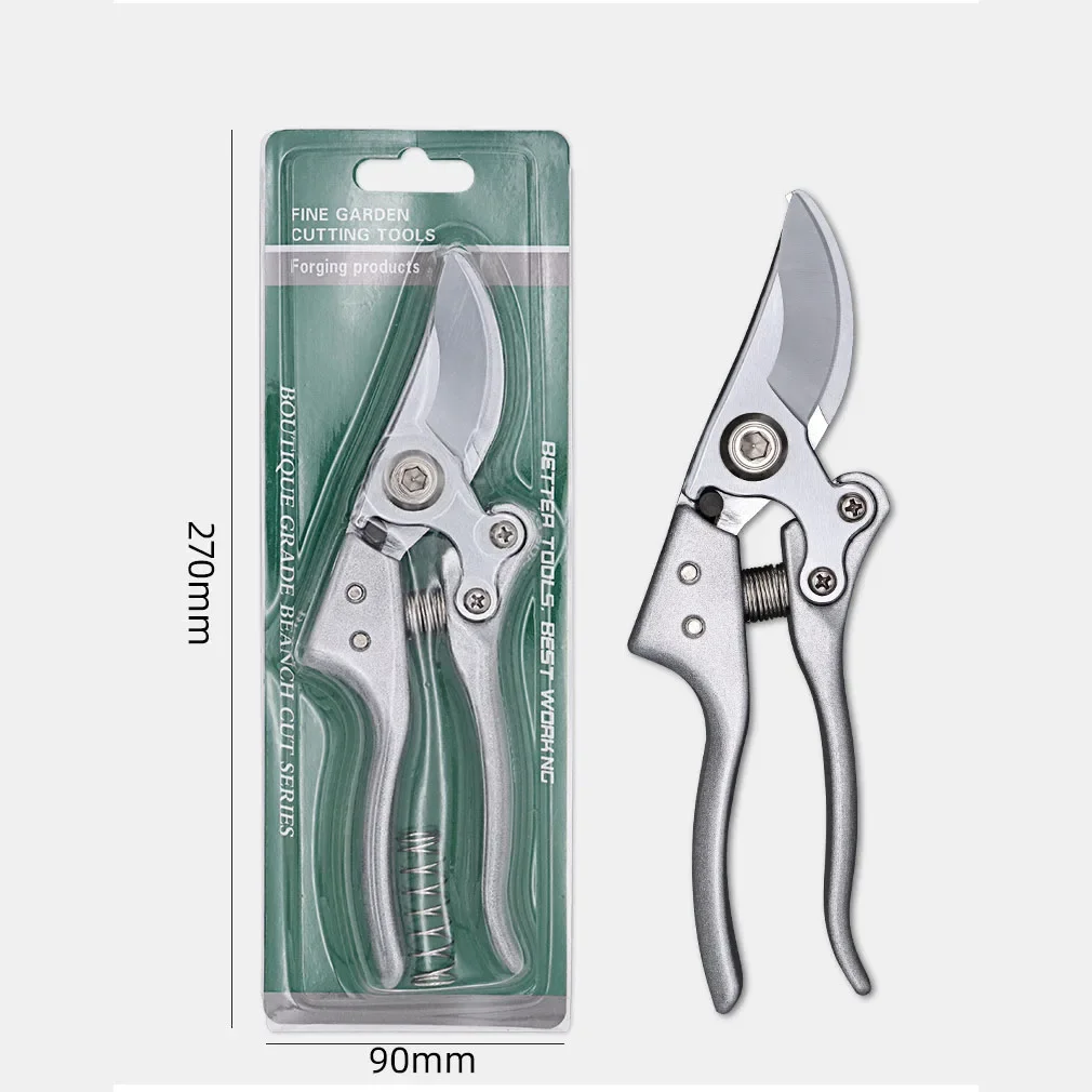 8 Inch Carbon Steel Blade Aluminum Alloy Handle Silver Bird-bill Pruning Shear Household Fruit Tree Shears Branch Garden Scissor