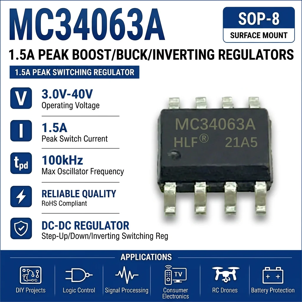 (25 pcs) MC34063API DIP-8 / MC34063A SOP-8 MC34063 DC-DC Converter