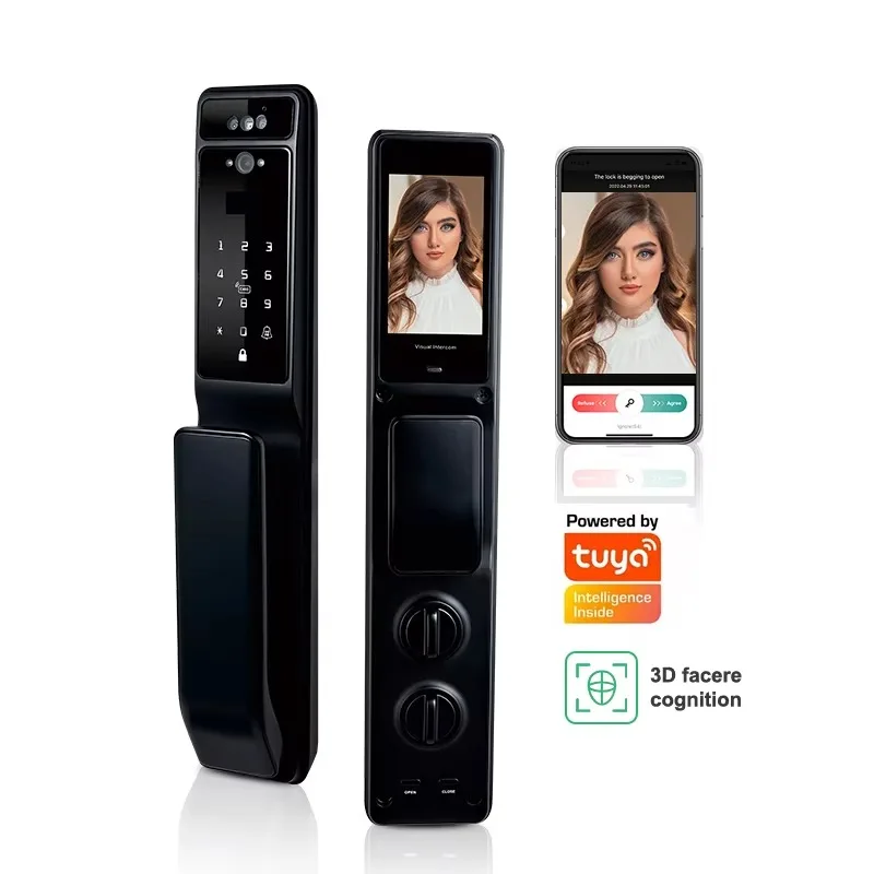 Security Digital Smart Door Lock 3D Face Recognition Smart Door Lock With Camera