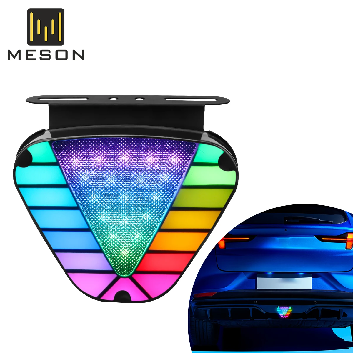 1/2PCS 12V 24V RGB Round/Triangle LED Tail Light Motorcycle Rear Safety Flashing Signal Lamps  Auto Truck Strobe Warning Light