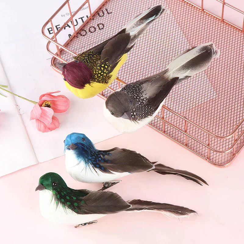 1Pcs 3D Fake Craft Birds Artificial Foam Feathers Birds Home Garden Wedding  Birthday Party  Home Decor Fake Sparrow