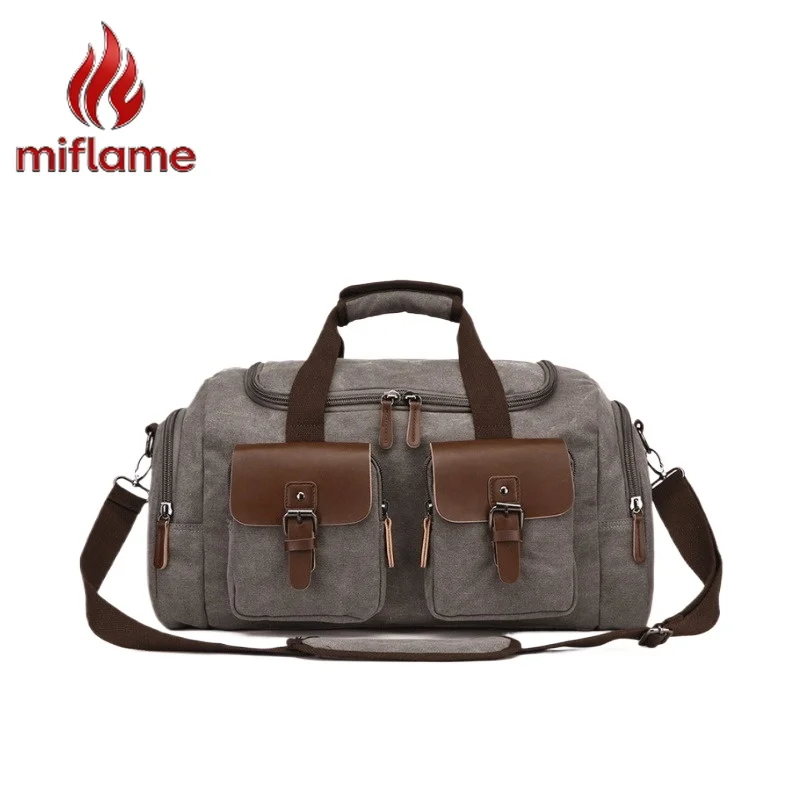

Canvas Travel Duffel Bag for Men Vintage Retro Weekender Shoulder Bag Casual Crossbody Portable Handbag
