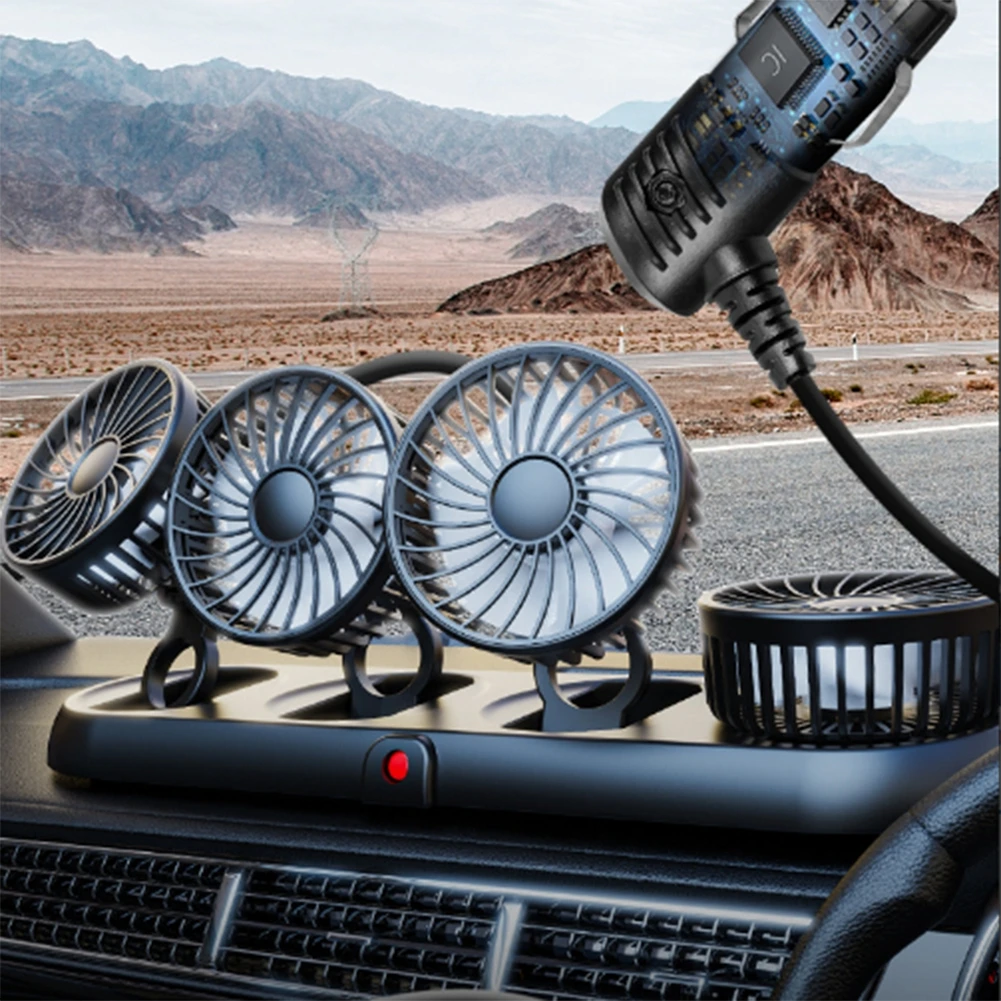 Multi-Directional Airflow 360 Degree Fan Low Power Consumption 150cm Cable Length 360 Degree Rotation 360 Degree Car Fan Cooling