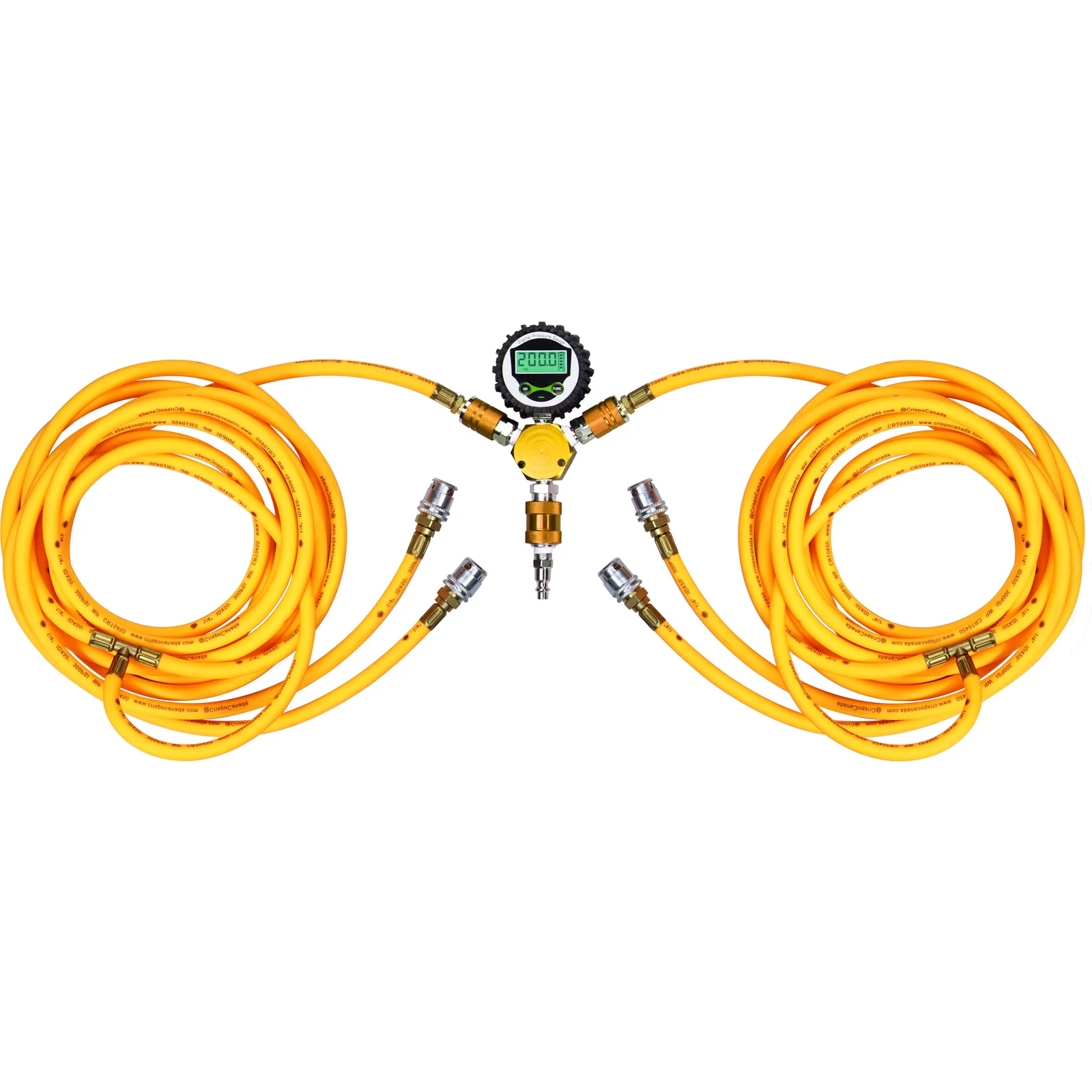 

Offroad 4*4 4 Tire Inflate Inflation Deflation System Kit With Digital Gauge 4 Way air Hose Tire Inflation Deflation Sets