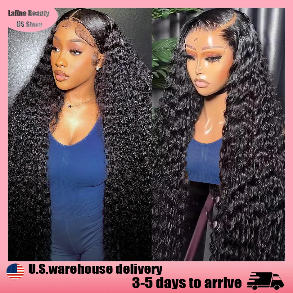 

Lafino Deep Wave Frontal Wig 13x6 Hd Lace Water Wave Human Hair Wig Curly Wigs 13x4 Lace Front Wig Человеческие волосы Бразильские волосы