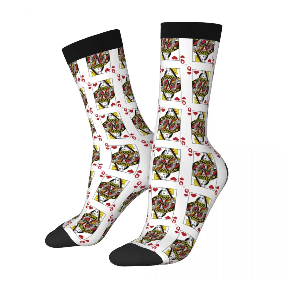 Hip Hop Poker Card Men's Socks Unisex Pattern Printed Funny Crew Sock Boys Gift