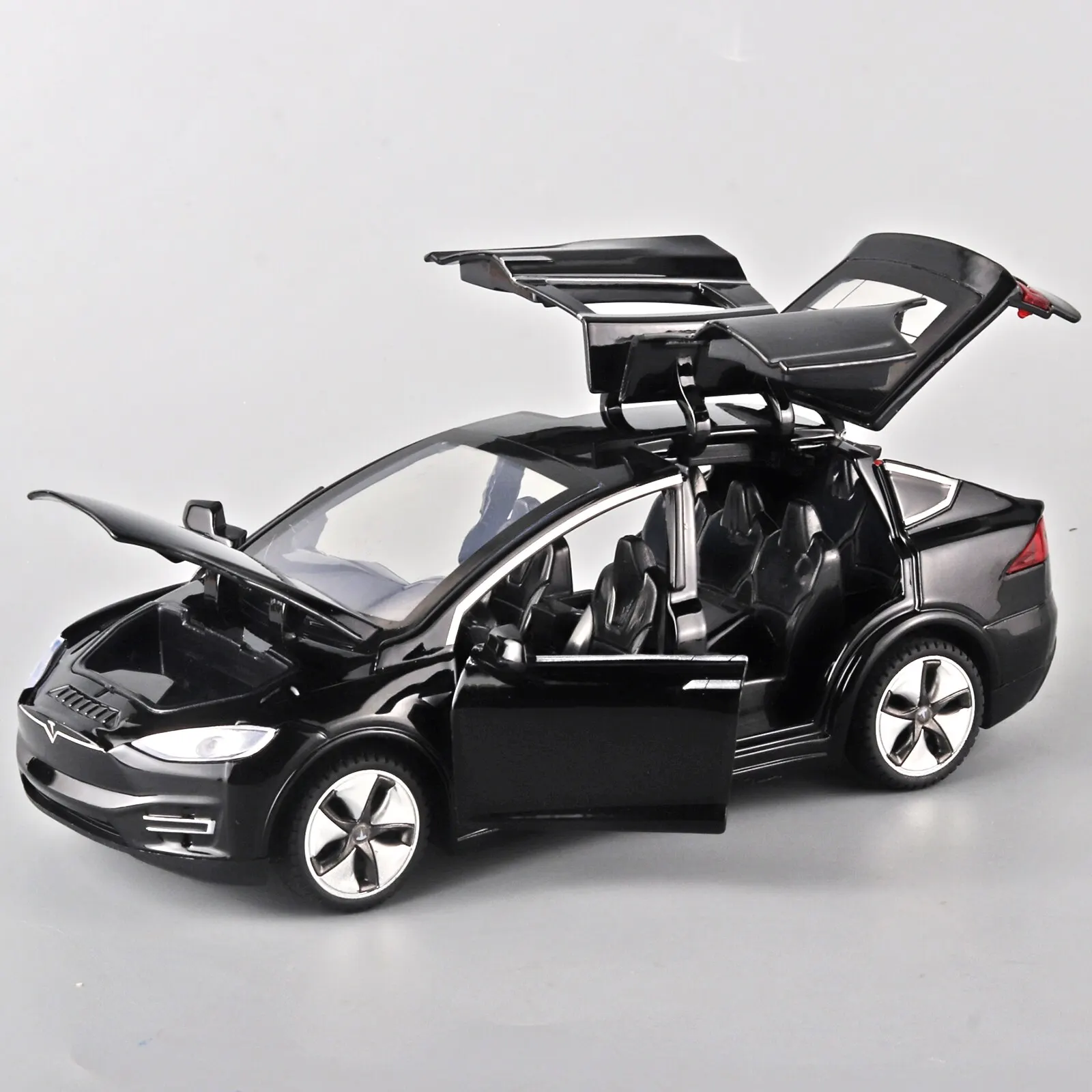 Model X Toy Car, 1:32 Zinc Alloy Diecast Car Toys for Kids, Pull Back Collectible Vehicle Toy Door Opening Scale Car Model