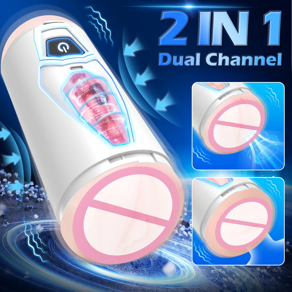 التلقائي بالكامل برأسين تمتص الموزه كوب IPX7 مقاوم للماء محاكاة المهبل التدريب تمديد لعبة الجنس الكبار للرجال