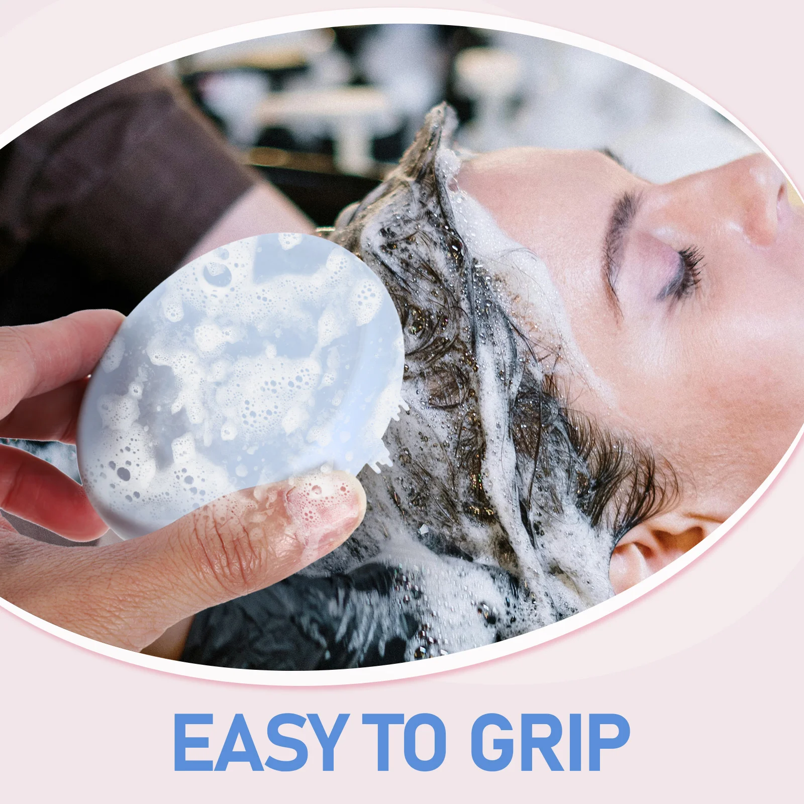 

Scalp Scrubber Shampoo Brush Hair Massager for Dandruff Deep Clean Hair Roots Reduce Oily Scalp Comfortable Handle Home Travel