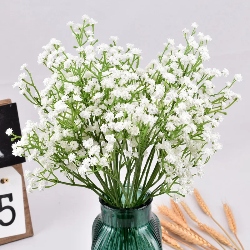 90Heads 52cm White Babys Breath Flowers Artificial Flowers Plastic Gypsophila DIY Floral Bouquets Arrangement Wedding Home Decor