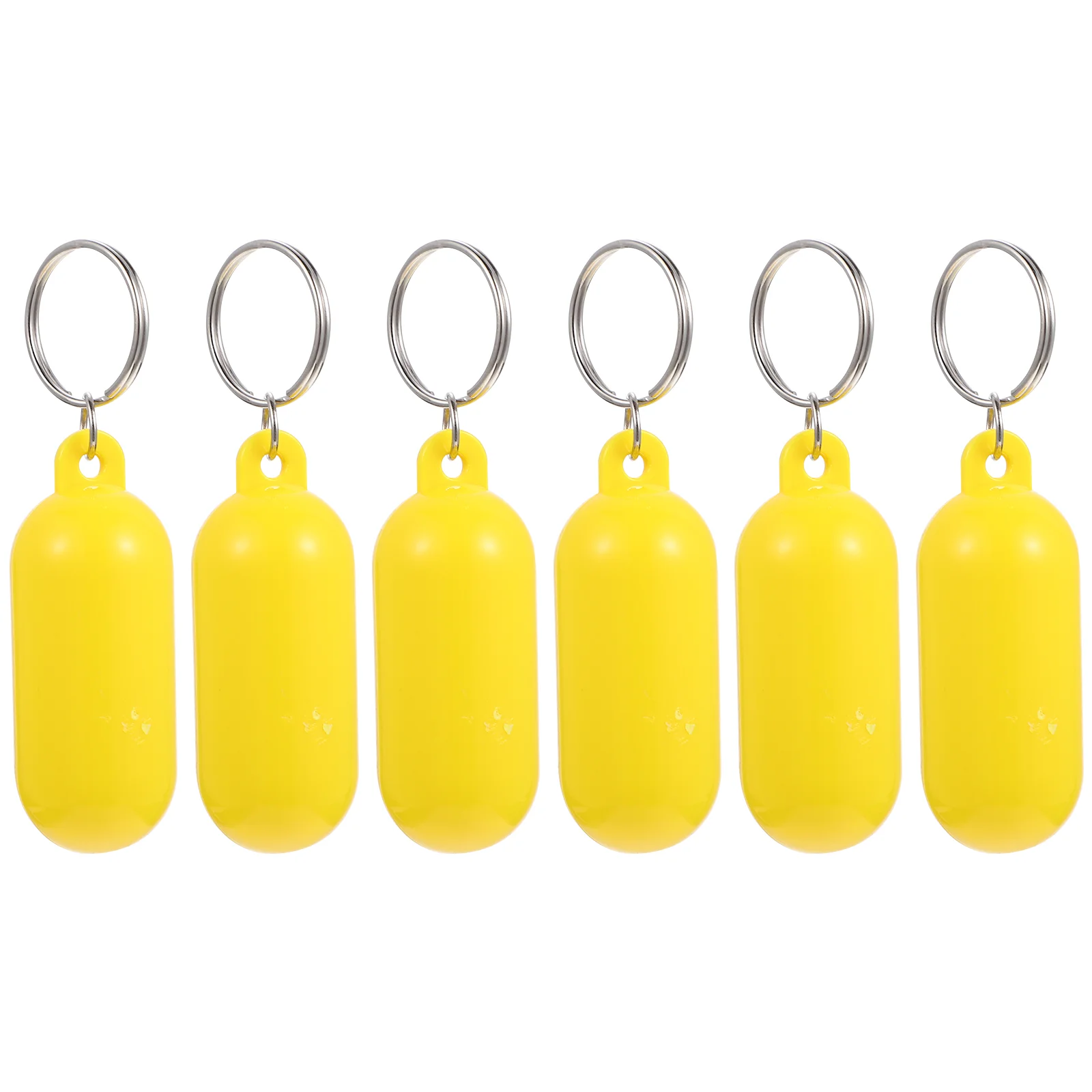 6 Pcs Beach Floating Key Ring Work Floaties Fob Alloy Abs Keychain Bag Keyrings