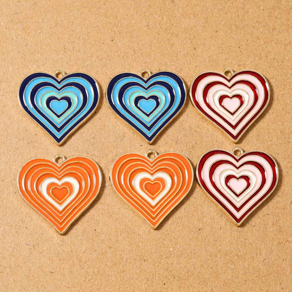 

10pcs Alloy Enamel Love Heart Charms Pendants for Jewelry Making Necklace Earrings Bracelet DIY Accessories Supplies
