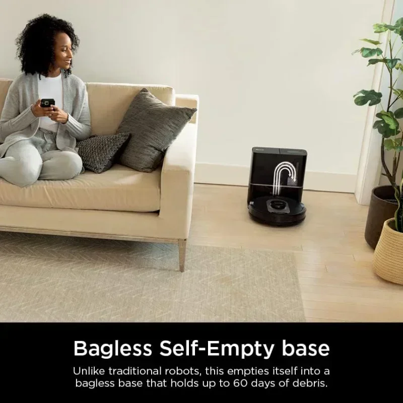 DD2Shark RV2502AE AI Ultra Robot Vacuum with XL HEPA Self-Empty Base,Bagless,60-Day Capacity,LIDAR Navigation,Smart Home Mappin