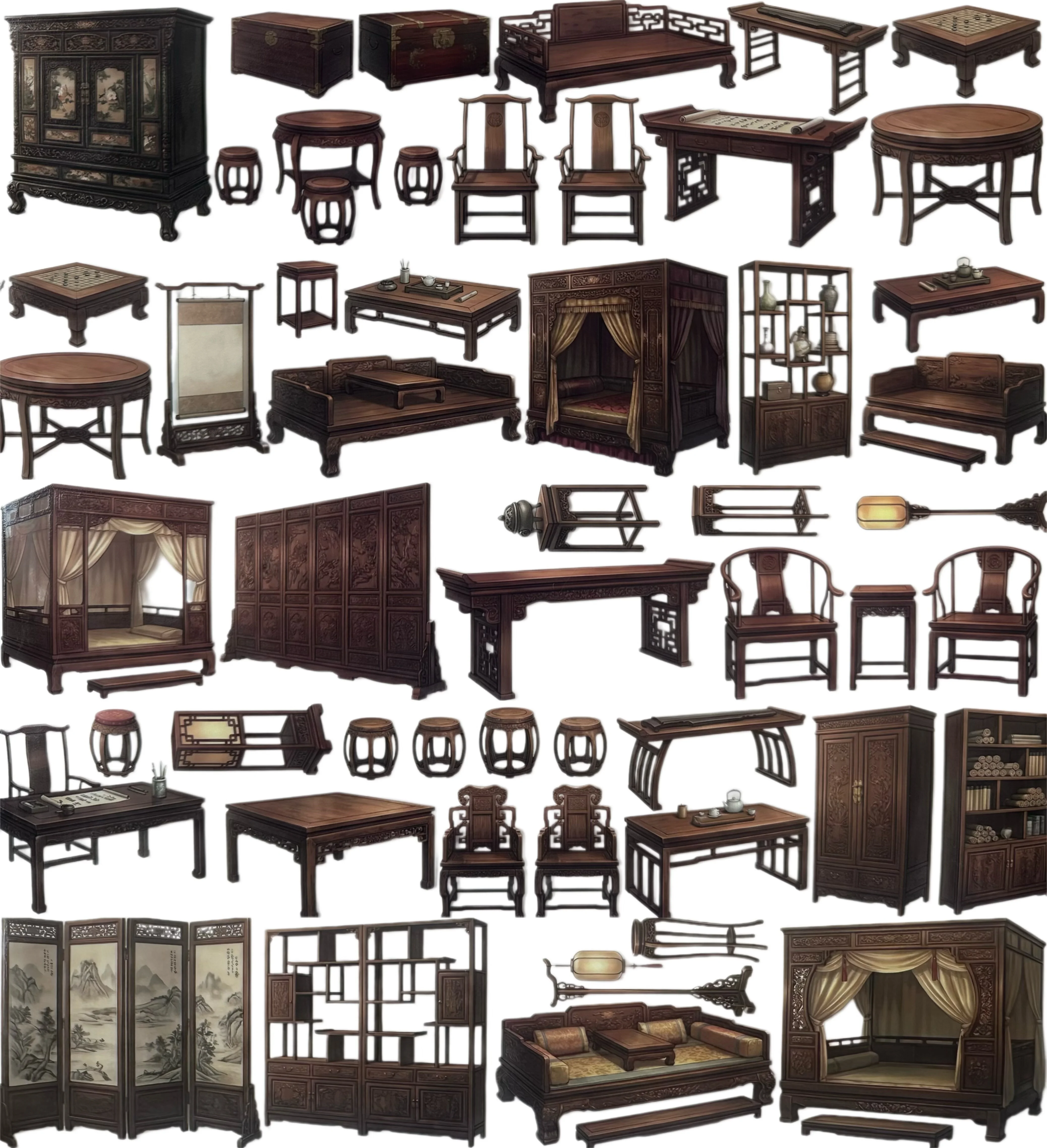 Zhaimaoju Ancient Style Royal Furniture Theme Washi Tape Snippets For Journal Scrapbook Stationery Stickers Kids Craft