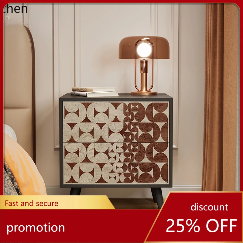 HXL bedside table decorative storage complete bedroom bedside locker solid wood drawer cabinet edge few