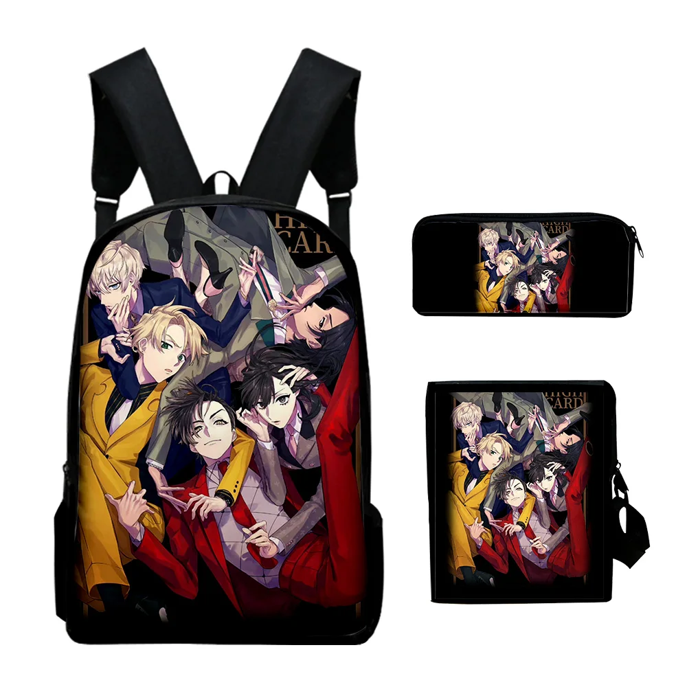 HIGH CARD Anime 2023 Backpack 3 Pieces Sets Shoulder Bags Unisex Daypack Zipper Bag Unique Pencil Bag