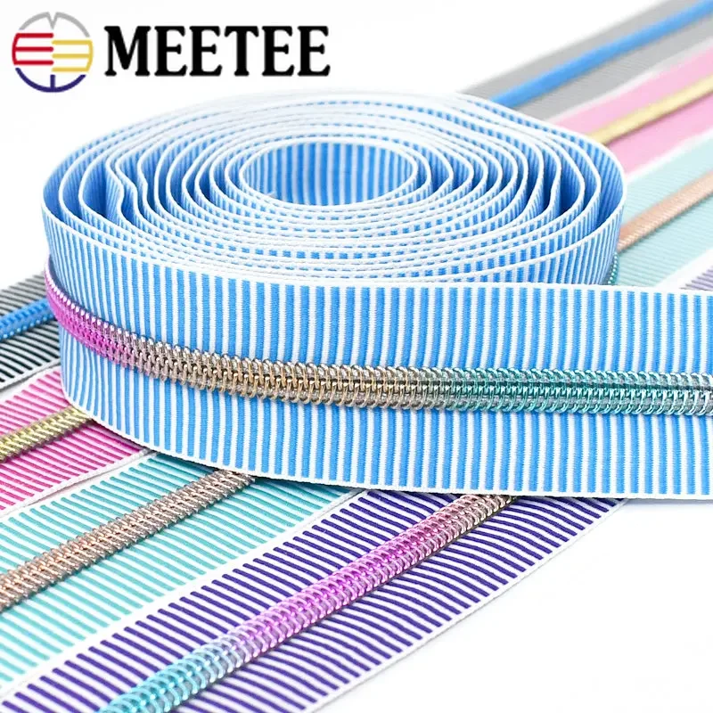 2/4Meters 5# Nylon Zippers Tapes for Sewing Bag Shoes Plastic Coil Zips Pencilcase Pocket Zip Per Meter DIY Garment Accessories