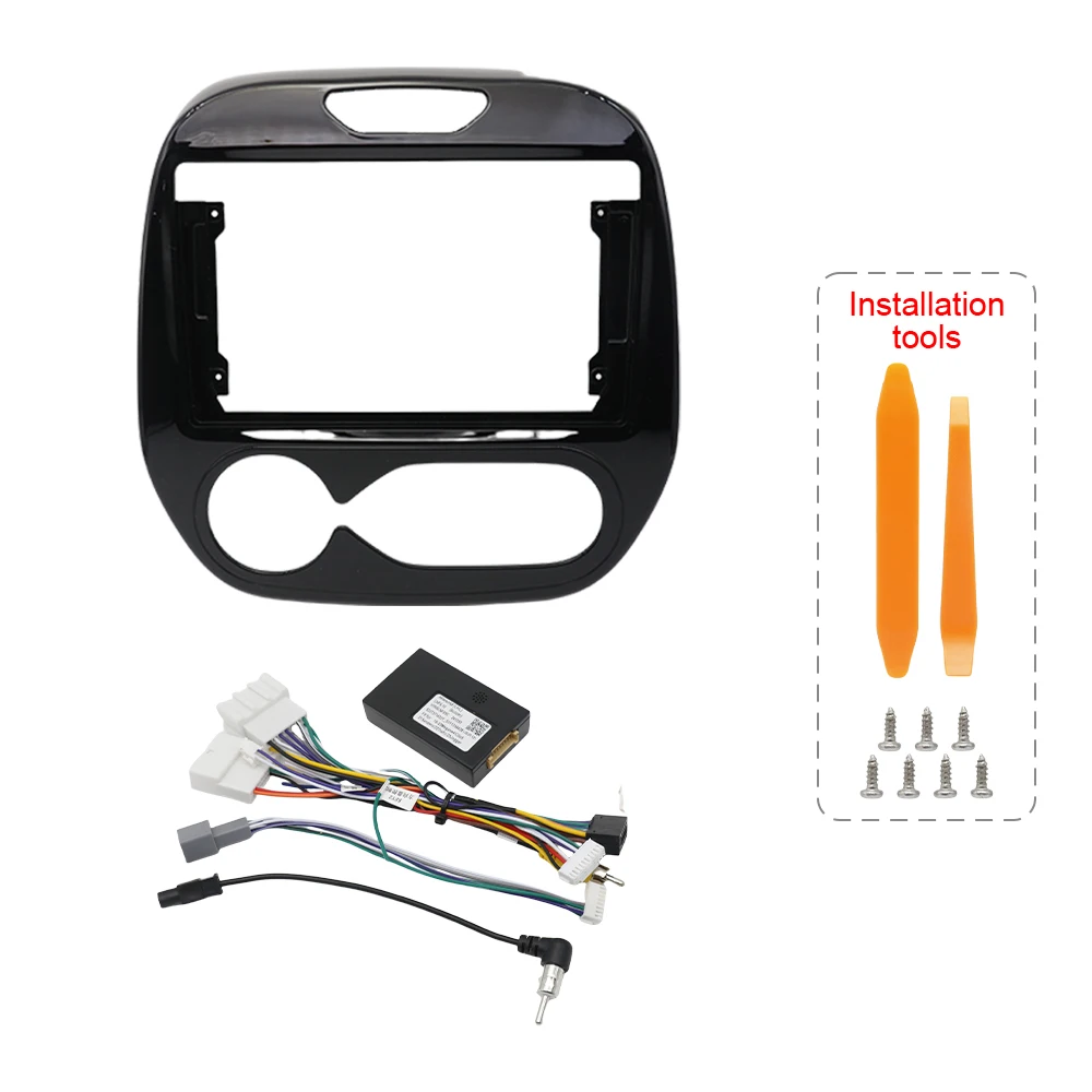For Renault Captur Clio 2013-2019 9 Inch Car Radio Frame Fascia Panel Install Kit with Canbus Box Wiring