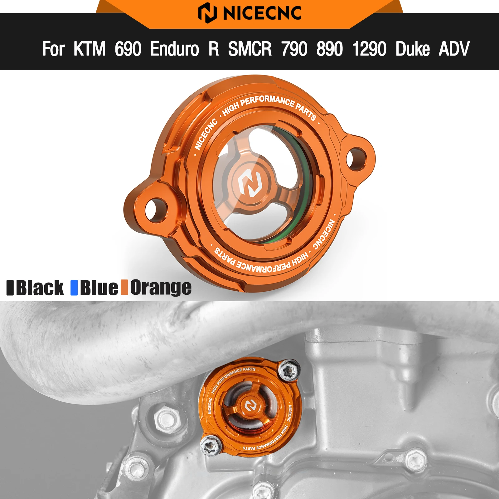 

For KTM 690 Enduro R SMCR 2008-25 Engine Oil Filter Cover Cap 790 890 Adventure/R 1290 Super duke R/GT 1090 1190 1290 Super ADV