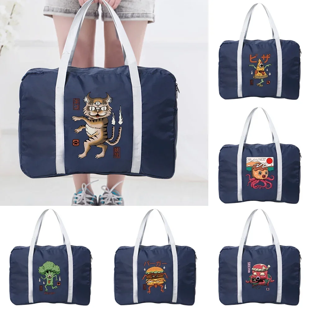 Luggage Travel Bags Large Capacity Unisex Luggage Handbags Travel Clothing Organizer Portable Luggage Bag Cute Monster Pattern