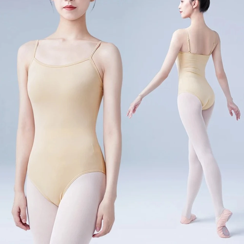 

Women Nude Ballet Leotards Adjustable Straps Gymnastics Leotard Seamless Undergarment Dancewear Ballerina Dance Camisole Leotard