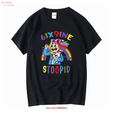 6IX9INE Stoopid Cartoon All size T shirt AC008 vintage Washed Versatile Breathable streetwear designer clothes vintage Washed
