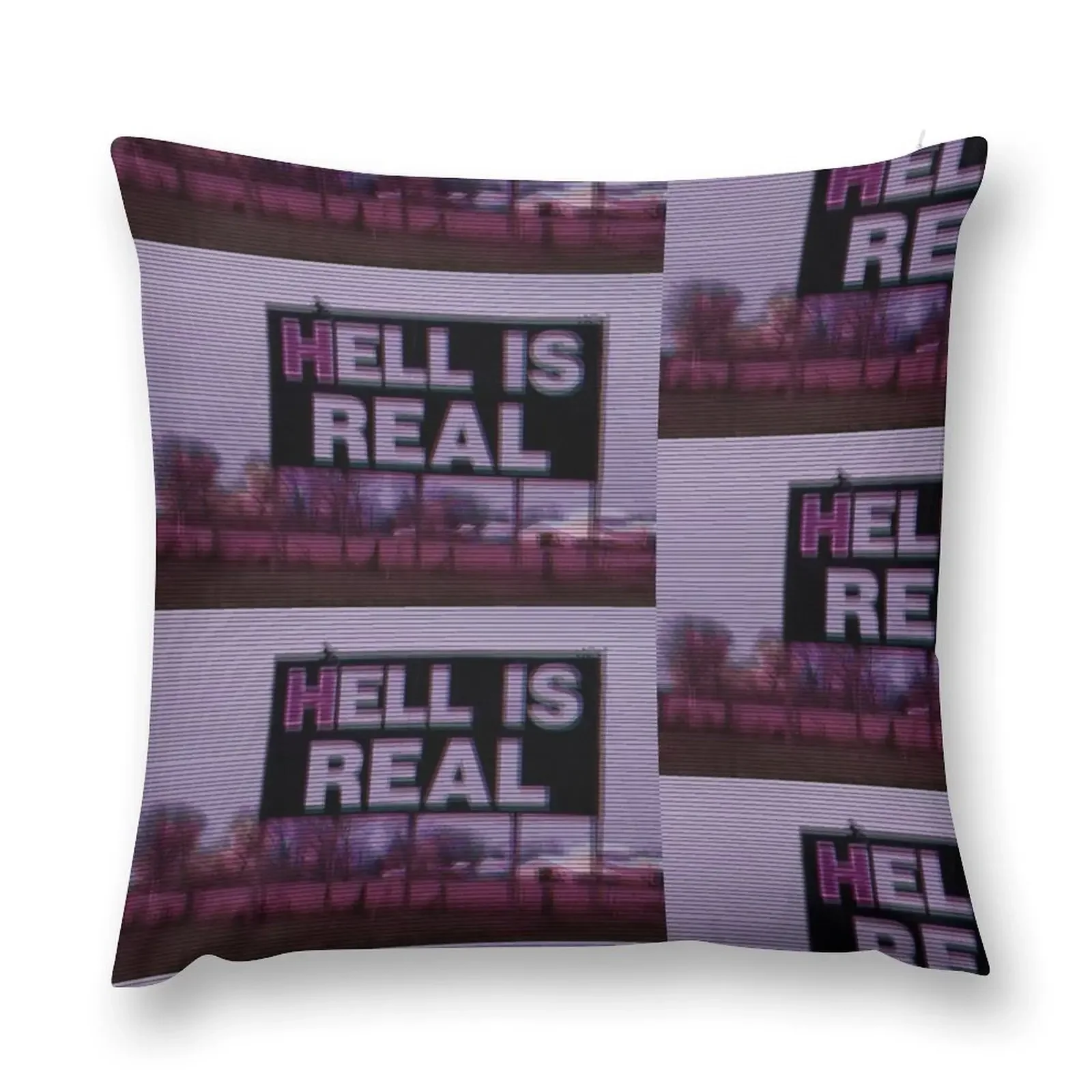 hell is real sign tv effect edit Throw Pillow Pillow Cover Sofa Cushions Cover Cushions Cover Christmas Cushion For Home pillow