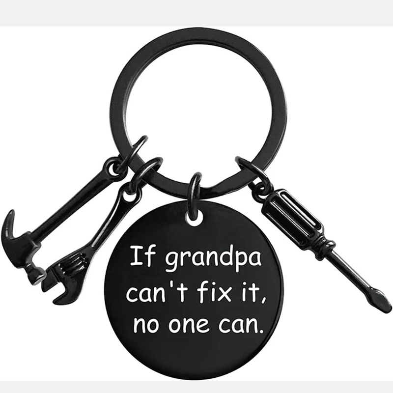 Grandpa Keychain Funny Key Chains Grandfather Gifts from Grandchildren Fathers Day Birthday Thanksgiving Christmas Present