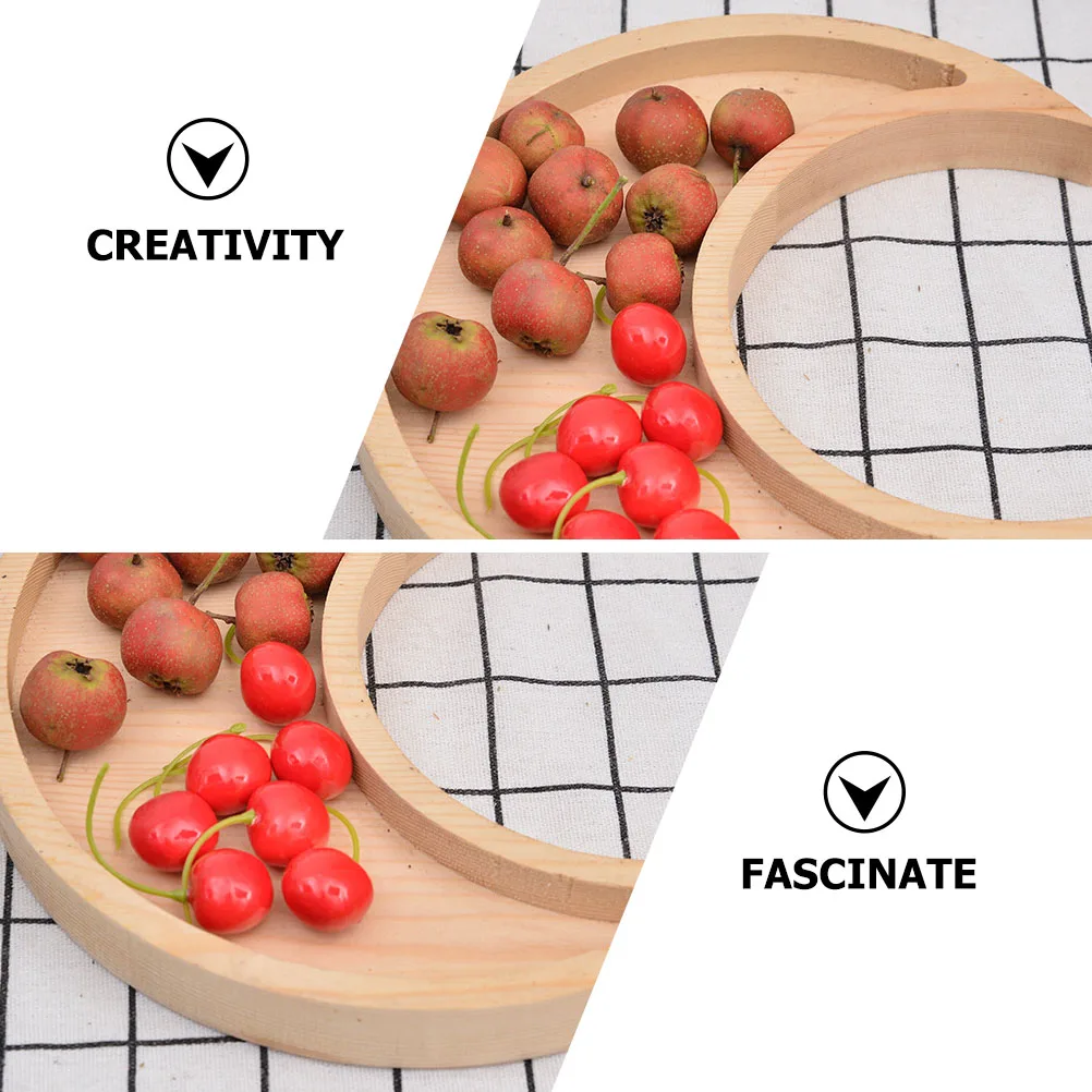 

Elegant Wooden Storage Plate Moon Inspired Design for Cookies Candies Fruits Desktop Display Tray Home Decor Functional Serving