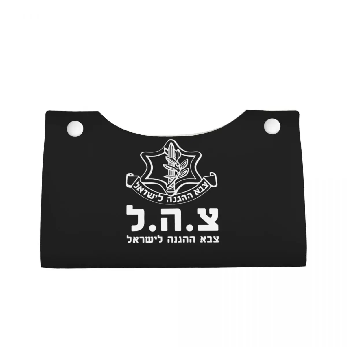 Custom Army Of Israel Defense Forces IDF Tissue Box Cover PU Leather Rectangular Military Army Facial Tissues Holder for Office