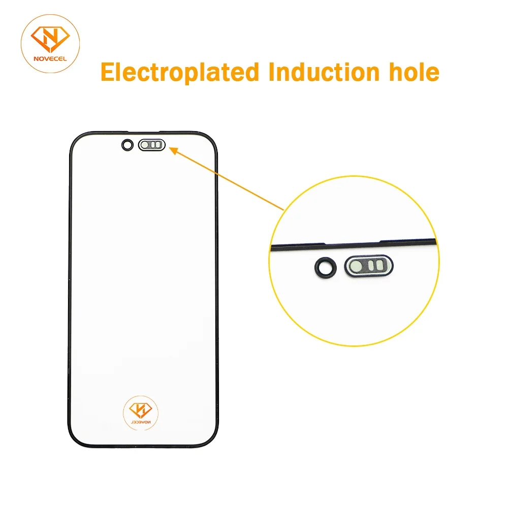 NOVECEL 10pcs 17 pro max Outer Glass with OCA Howllow Glue for iPhone 16 15 14 13 12 11 pro Xs max XR Screen Touch Panel Repair
