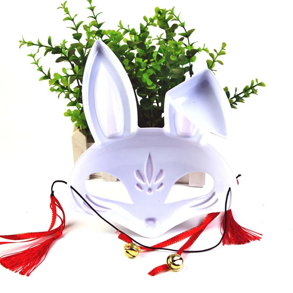 Kunststoff Cosplay Japanische Anime Maskerade Party Volle Gesicht Kaninchen Cosplay Maske Party Maske Requisiten Kaninchen Maske Party Requisiten