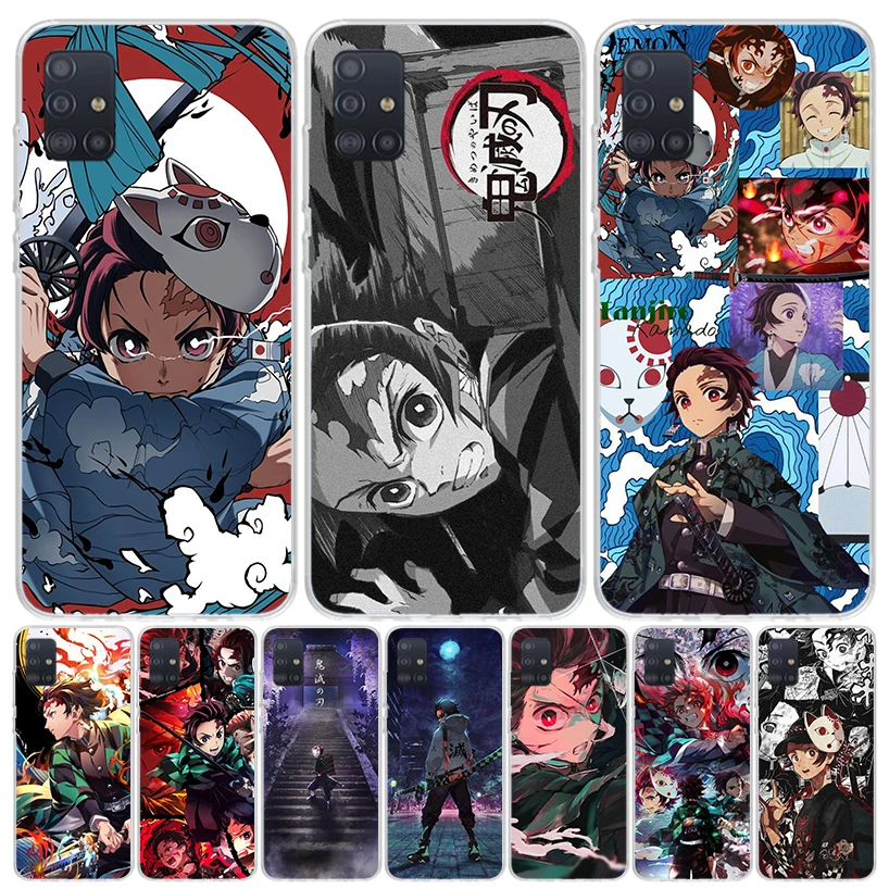 Demon Slayer Tanjiro Case Phone Cover for Samsung Galaxy A51 A41 A31 A21S A21 A71 A50S A40 A30S A20E A10 A70 A6 A7 A8 A9 Fundas